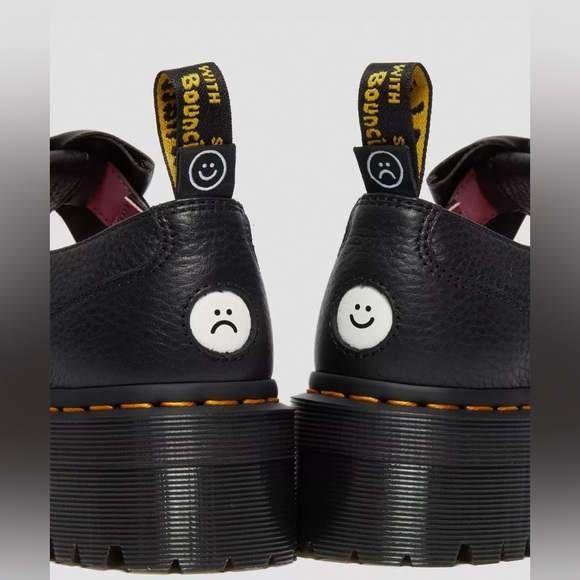 Dr Martens x Lazy Oaf Bethan Mary Jane Leather Black Size 10 NEW - Picture 11 of 12